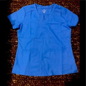 Med Couture Insight 3 pocket v neck top royal blue size M NWT